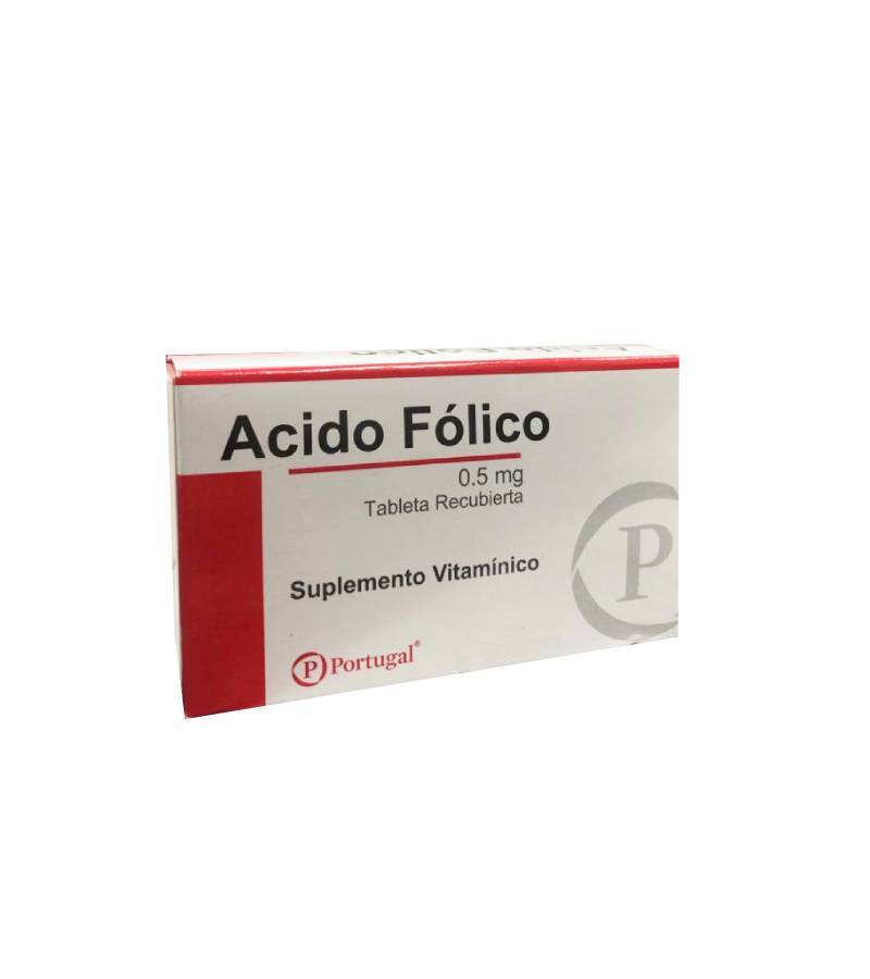 ACIDO FOLICO PORTUGAL - Tabletas recubiertas caja x 100 - 0.5 mg