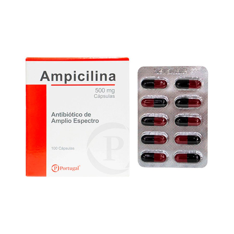 AMPICILINA - Capsulas caja x 100 - 500 mg