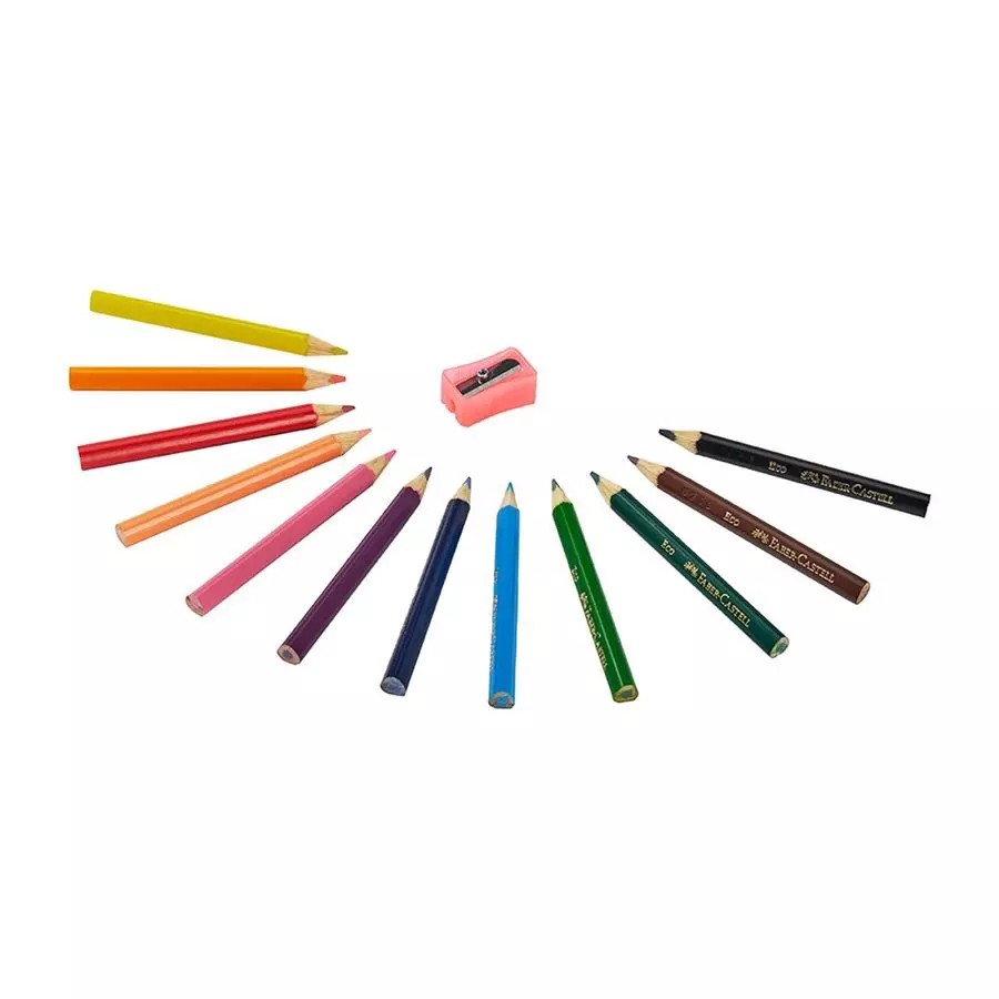 COLORES CORTOS x 12 - Colores cortos triangulares FABER CASTELL  x 12
