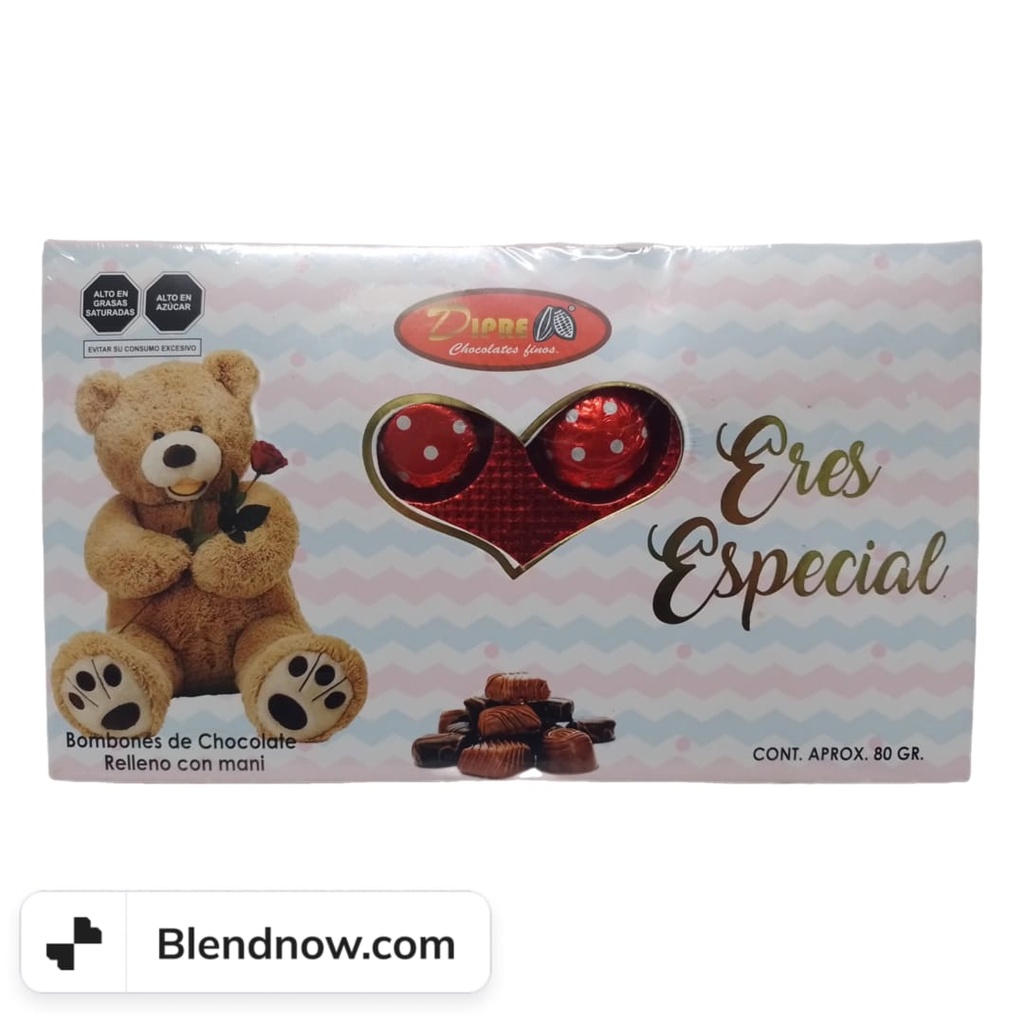 CAJA CHOCOLATES BOMBONES - Caja de bombones de chocolate de mani y surtidos caja x 80 gr. aprox.