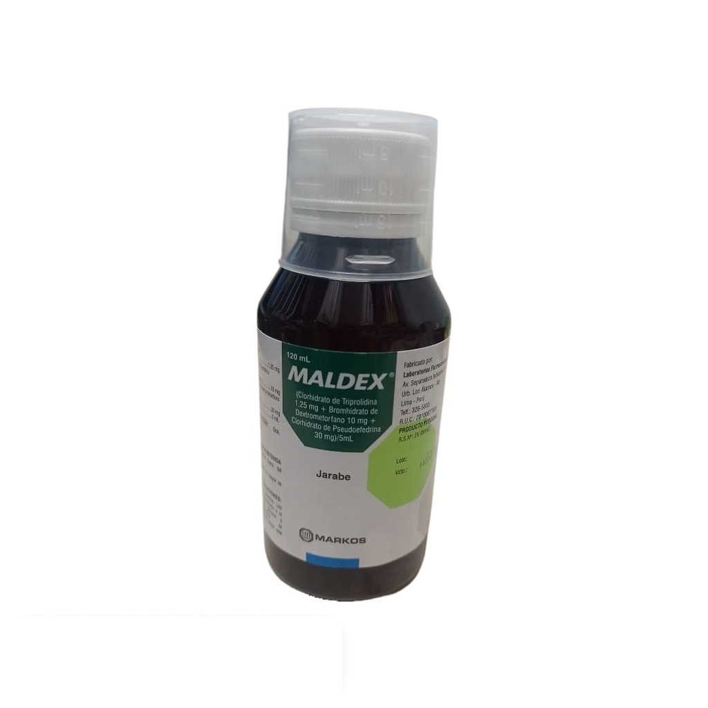 MALDEX - Jarabe x 120 mL - 10mg + 1.25 mg + 30 mg x 5 mL