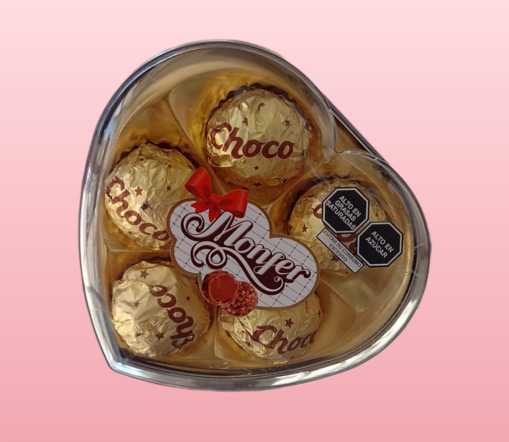 CHOCOLATES - Caja de chocolates MONFER en envase grande de forma corazon