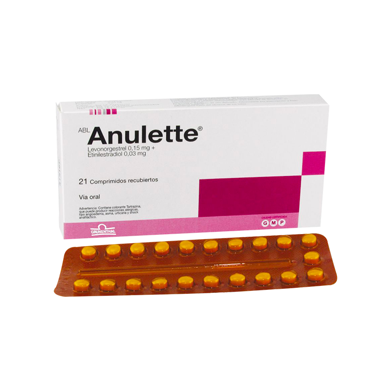 ANULETTE - Comprimidos recubiertos via oral x 21 dias - 0.15 mg + 0.03 mg