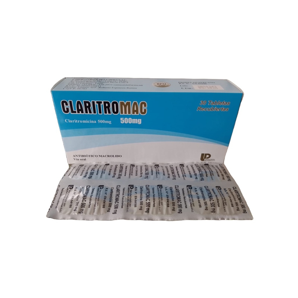 CLARITROMAC - Tabletas recubiertas caja x 30 - 500 mg