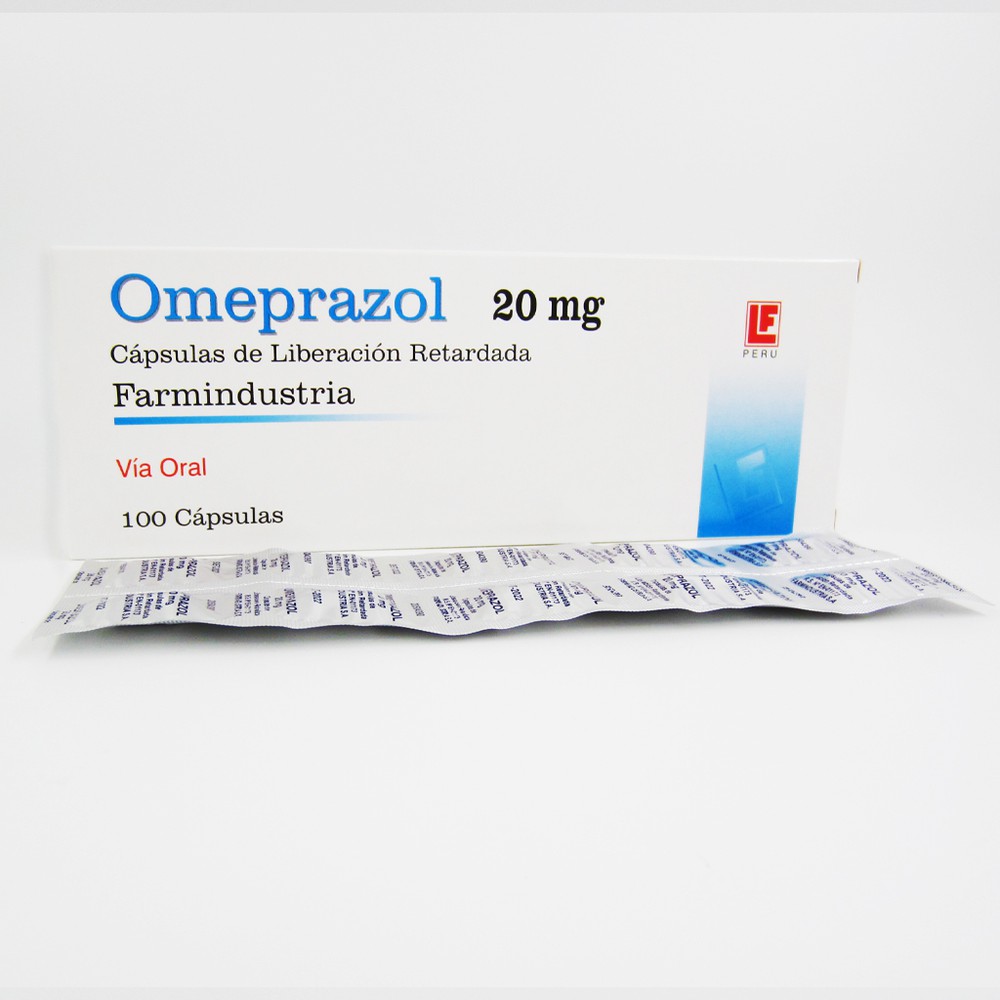 OMEPRAZOL FARMINDUSTRIA - Capsulas de liberacion retardada caja x 100 - 20 mg