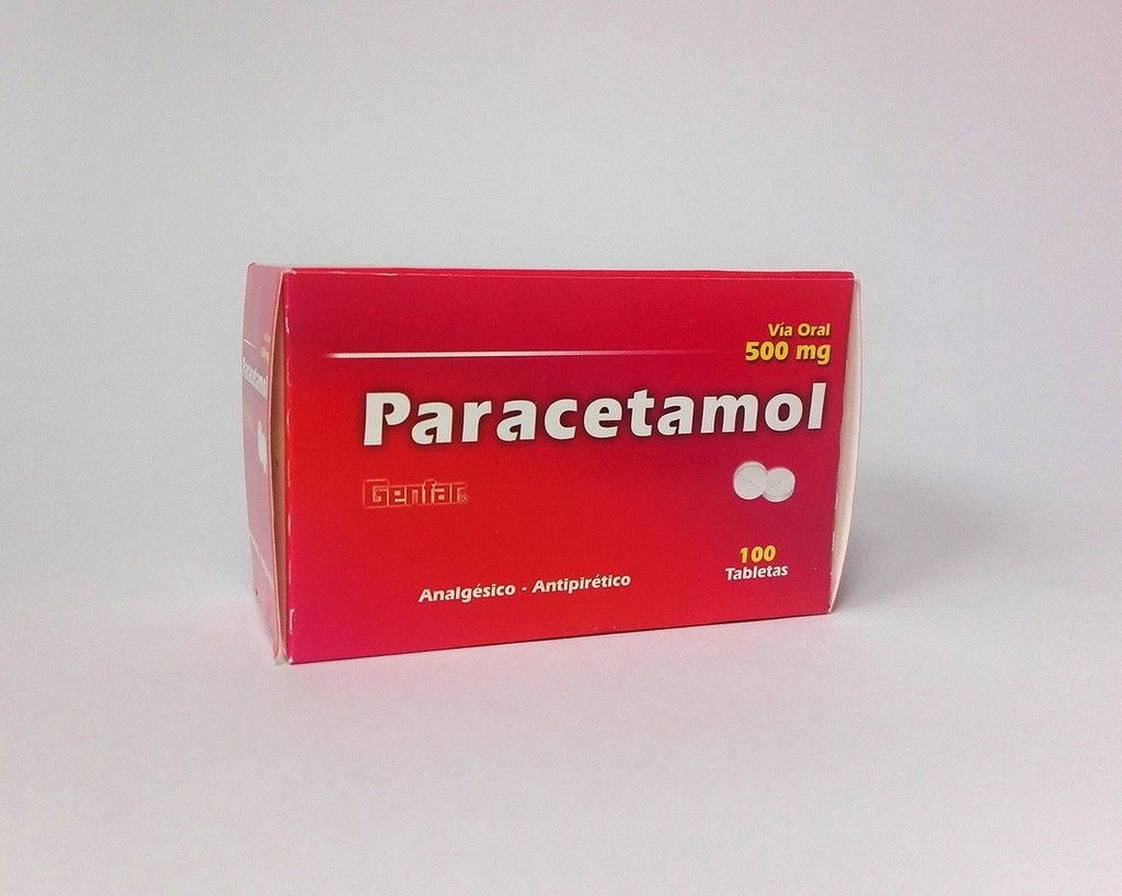 PARACETAMOL GENFAR - Tabletas caja x 100  - 500 mg