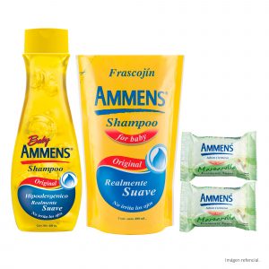 BABY AMMENS OFERTA - Oferta BABY AMMENS Frasco Shampoo ORIGINAL x 400 mL + Frascojin Shampoo ORIGINAL x 400 mL + Jabon cremoso para bebes BABY AMMENS MANZANILLA - 80 g x 2 unidades