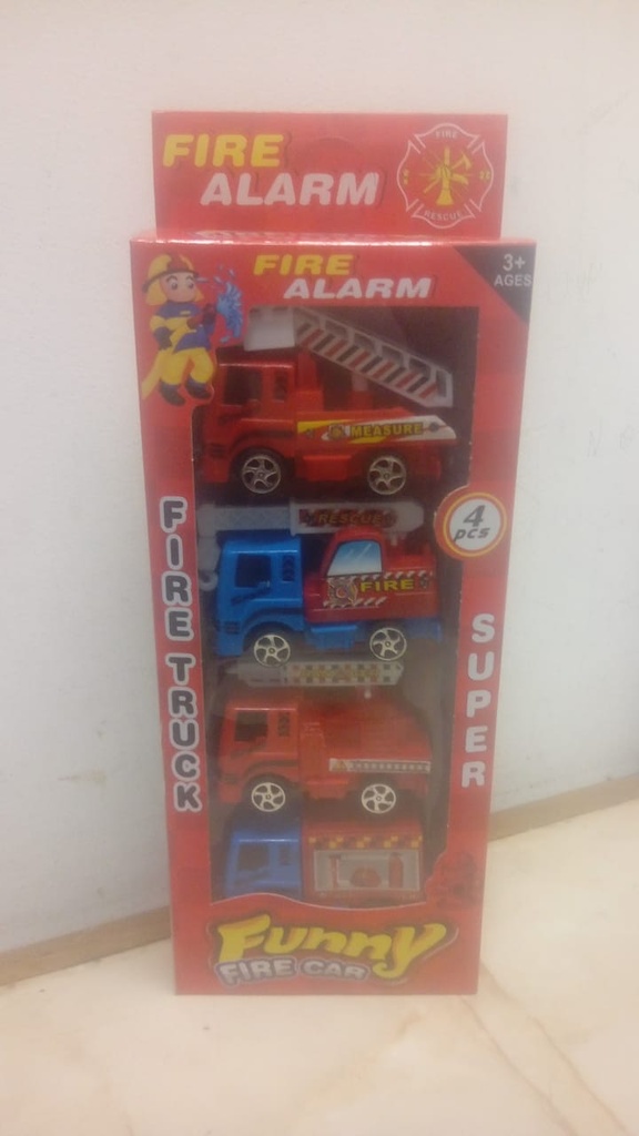 SET CARRITOS - Set de carritos de BOMBEROS - FUNNY FIRE CAR caja x 3 (copiar)