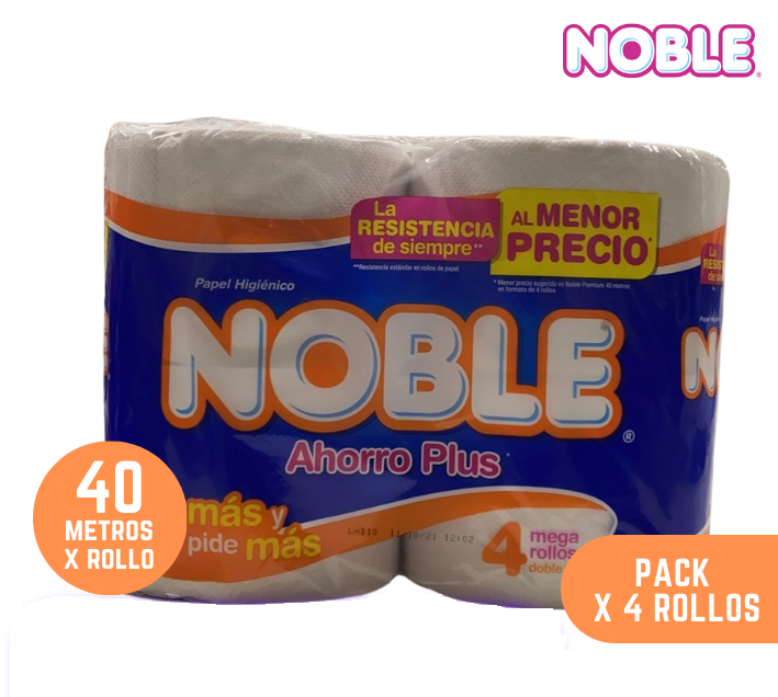 NOBLE PREMIUM - Papel higienico DOBLE HOJA 40 metros x 4 ROLLOS (copiar)