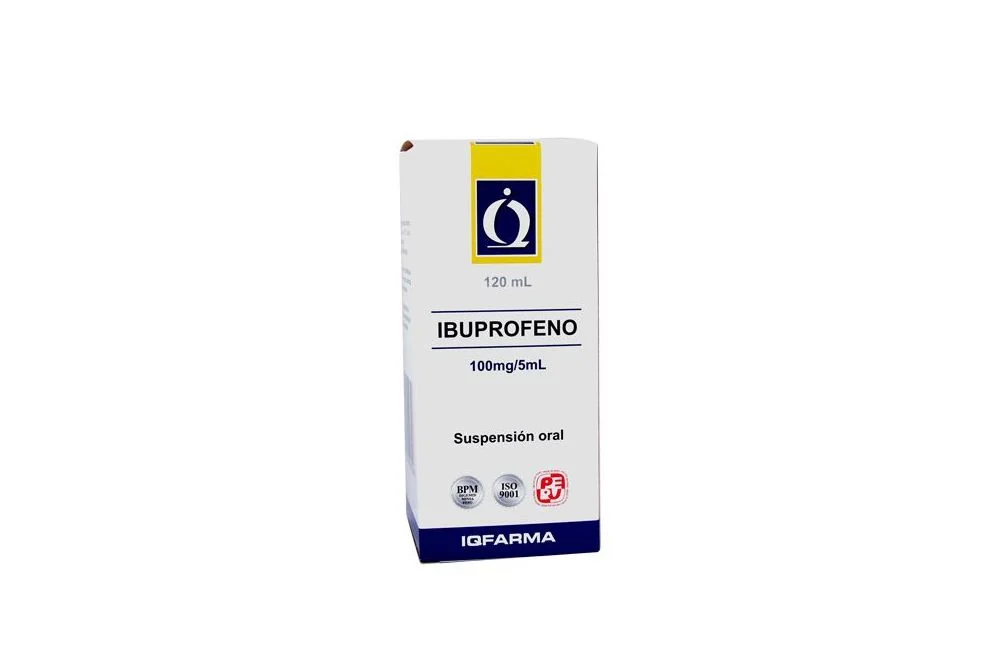 IBUPROFENO IQFARMA - Suspension oral x 120 mL - 100 mg / 5 mL