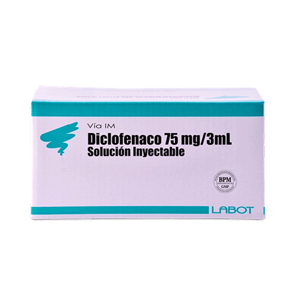 DICLOFENACO SODICO LABOT - Solucion inyectable ampolla via I.M. caja x 100 - 75 mg / 3 mL