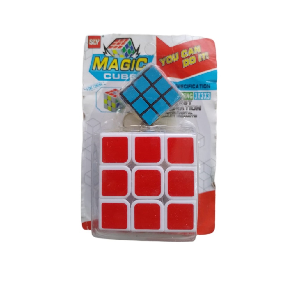 MAGIC CUBE - Juego del cubo magico 3 x 3 x 3 en blister - 2 CUBOS ( GRANDE Y CHICO )