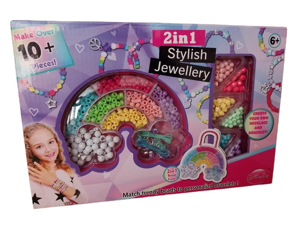 SET CUENTAS - Set de cuentas para niñas 2 in 1 STYLISH JEWELLERY en caja