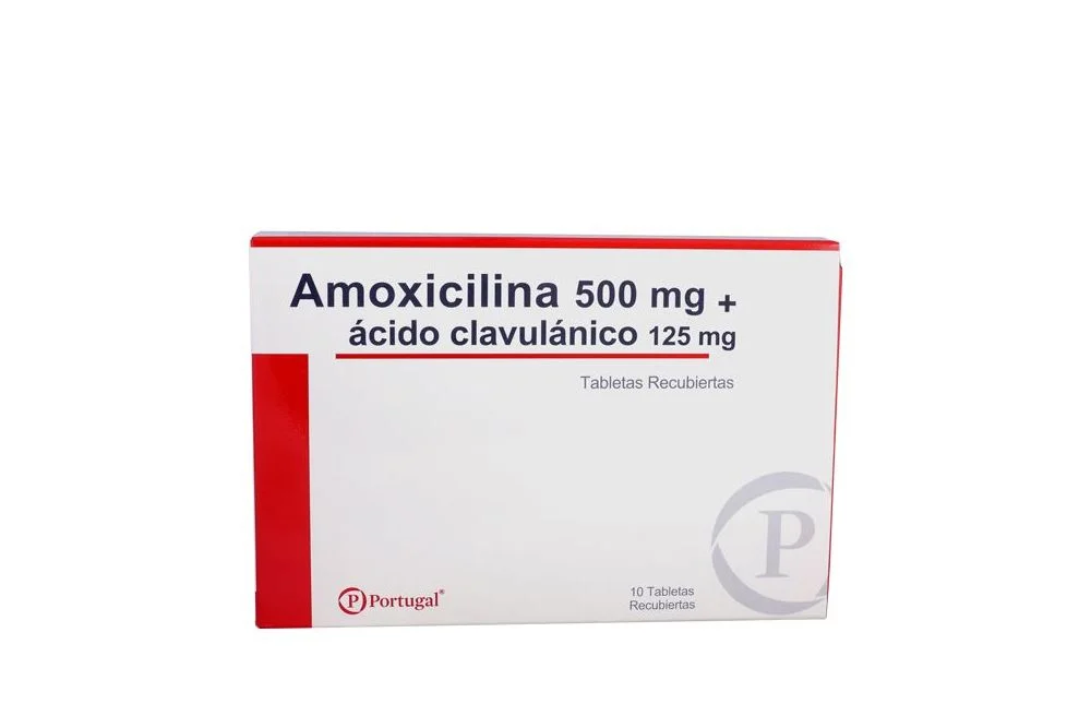 AMOXICILINA + ACIDO CLAVULANICO - Tabletas recubiertas caja x 10 - 500 mg + 125 mg