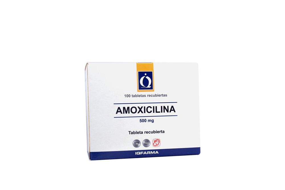 AMOXICILINA IQFARMA - Tabletas recubiertas caja x 100 - 500 mg