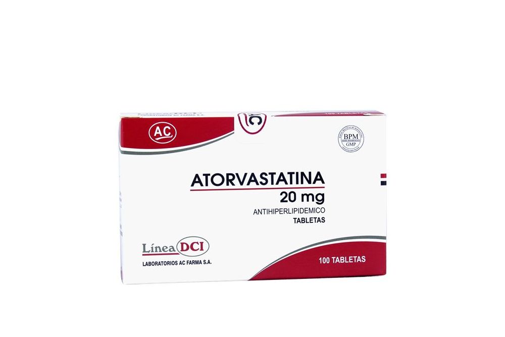 ATORVASTATINA AC FARMA - Tabletas caja x 100  - 20 mg