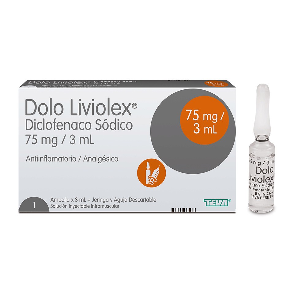 DOLO LIVIOLEX - Solucion inyectable ampolla via I.M. x 3 mL - 75 mg / 3 mL