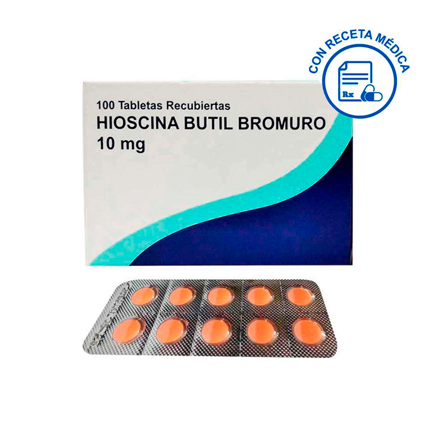 HIOSCINA BUTIL BROMURO - Tabletas recubiertas caja x 100  - 10 mg