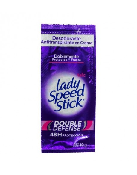 LADY SPEED STICK - Desodorante Antitranspirante en crema DOUBLE DEFENSE 48H PROTECCION x 10 g