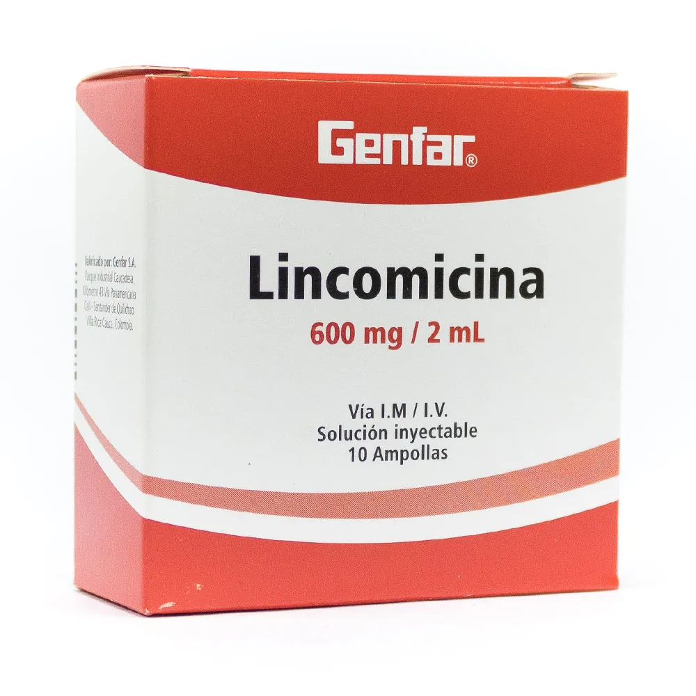 LINCOMICINA GENFAR - Solucion inyectable ampolla via I.M. - I.V. caja x 6 - 600 mg / 2 mL