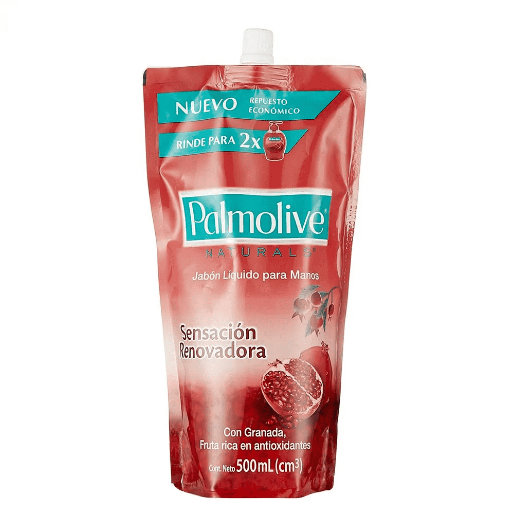 PALMOLIVE NATURALS - Repuesto Jabon liquido para manos - SENSACION RENOVADORA - con granada x 500 mL