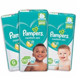 PANALES PAMPERS - Panales desechables CONFORT SEC CANALES DE AIRE