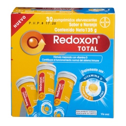 [REDOXON TOTAL] REDOXON TOTAL - Comprimidos efervescentes sabor NARANJA - Tubos x 10 comprimidos - caja x 3 tubos - 135 g