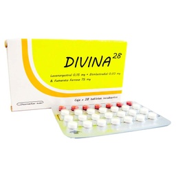 [DIVINA 28] DIVINA 28 - Tabletas recubiertas x 28 dias - 0.15 mg + 0.03 mg + 75 mg