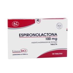 [ESPIRONOLACTONA] ESPIRONOLACTONA - Tabletas caja x 100 - 25 mg