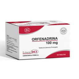 [ORFENADRINA CITRATO AC FARMA] ORFENADRINA CITRATO AC FARMA - Tabletas de liberacion prolongada caja x 100 - 100 mg