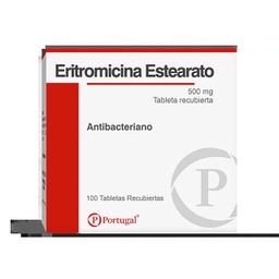 [ERITROMICINA ESTEARATO] ERITROMICINA ESTEARATO - Tabletas recubiertas caja x 100 - 500 mg