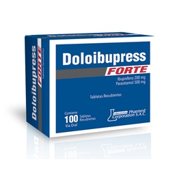 [DOLOIBUPRESS FORTE] DOLOIBUPRESS FORTE - Tabletas recubiertas caja x 100 - 200 mg + 500 mg