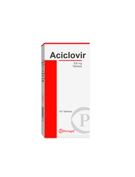 [ACICLOVIR PORTUGAL] ACICLOVIR FARMINDUSTRIA - Tabletas caja x 100  - 200 mg (copiar)