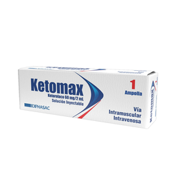 [KETOMAX] KETOMAX - Solucion inyectable ampolla x 2 mL via I.M. caja x 1 - 60 mg / 2 mL