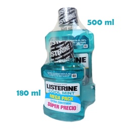 [MEGA PACK LISTERINE COOL MINT] MEGA PACK LISTERINE COOL MINT - Enjuague Bucal COOL MINT x 500 mL + 180 mL