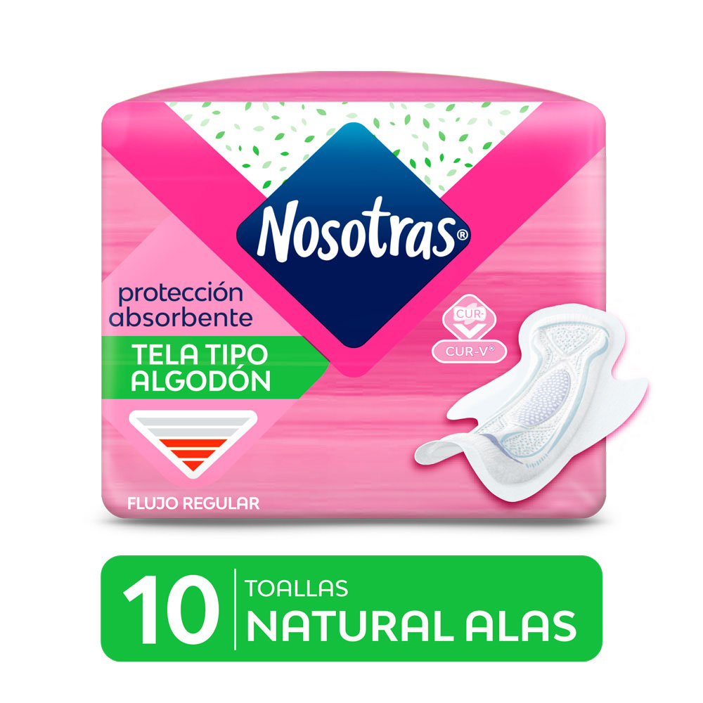 PROMOCION NOSOTRAS - Toallas femeninas NOSOTRAS - NATURAL ALAS TELA GEL x  10 unidades + Toallas femeninas NOSOTRAS - NATURAL BUENAS NOCHES x 2  unidades | AnyFarma