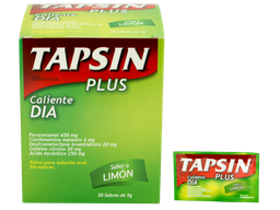 [TAPSIN PLUS CALIENTE DIA] TAPSIN PLUS CALIENTE DIA - Sobre x 5 g - caja x 60 - SABOR LIMON - 650 mg + 4 mg + 30 mg + 250 mg