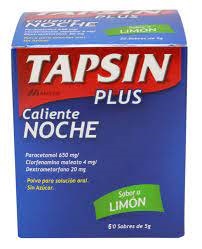 [TAPSIN PLUS CALIENTE NOCHE] TAPSIN PLUS CALIENTE NOCHE - Sobre x 5 g - caja x 60 - SABOR LIMON - 650 mg + 4 mg + 20 mg