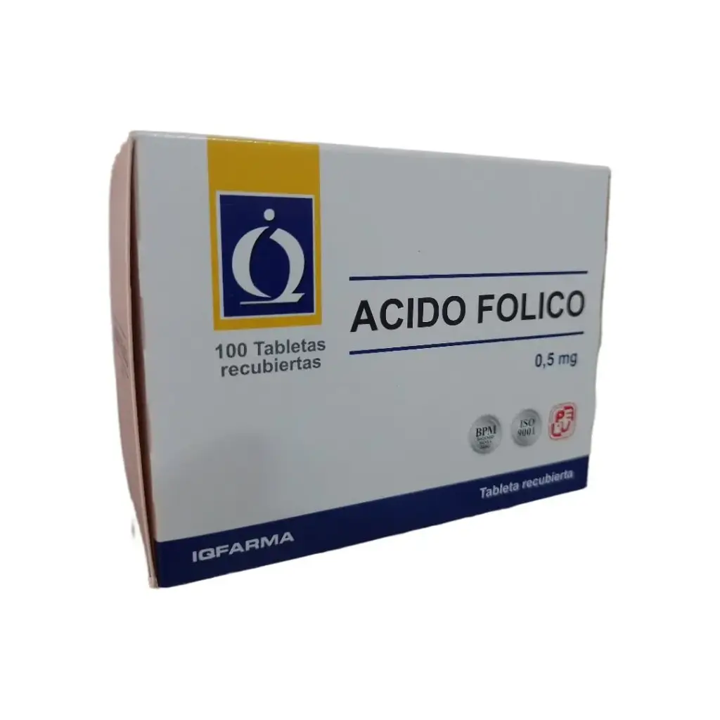 ACIDO FOLICO IQFARMA - Tabletas recubiertas caja x 100 - 0.5 mg