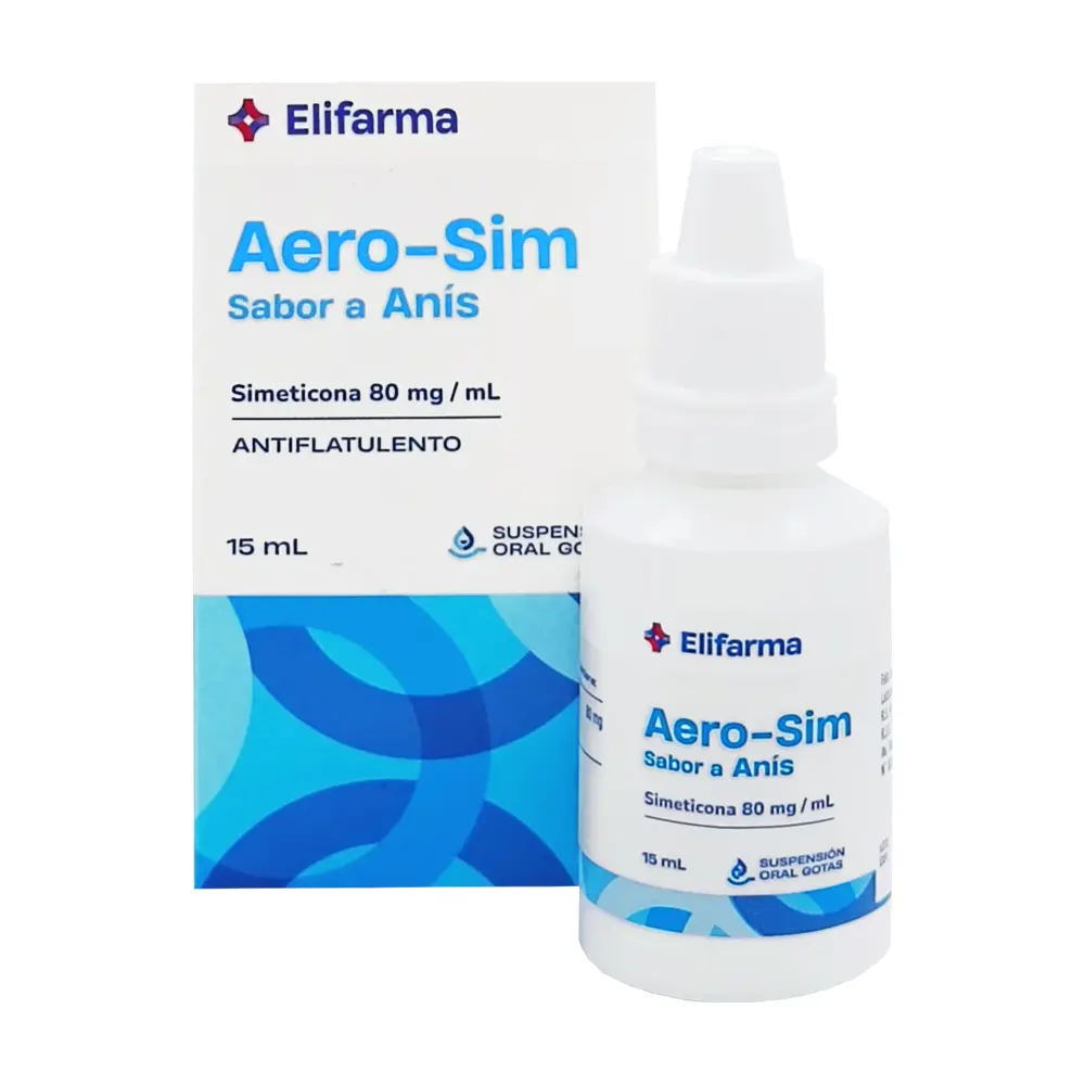 AERO - SIM - Suspension oral gotas - SABOR ANIS - x 15 mL - 80 mg