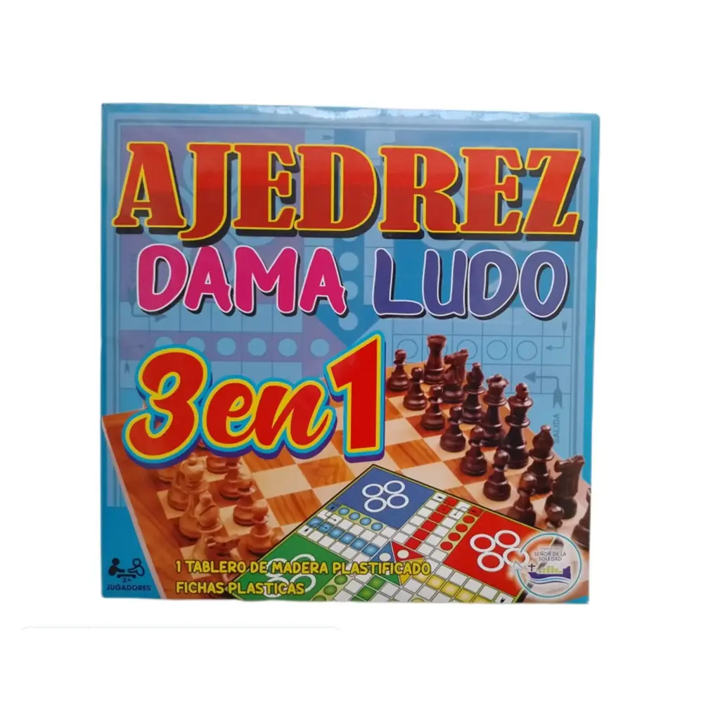 AJEDREZ DAMA LUDO - Juego didactico 3 en 1