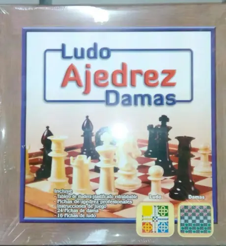 [AJEDREZ DAMA LUDO] AJEDREZ DAMA LUDO - Juego didactico 3 en 1 en caja chico